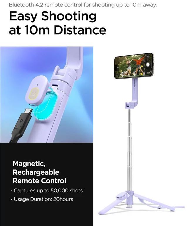 Spigen MagSafe Tripod Selfie Stick Lavender