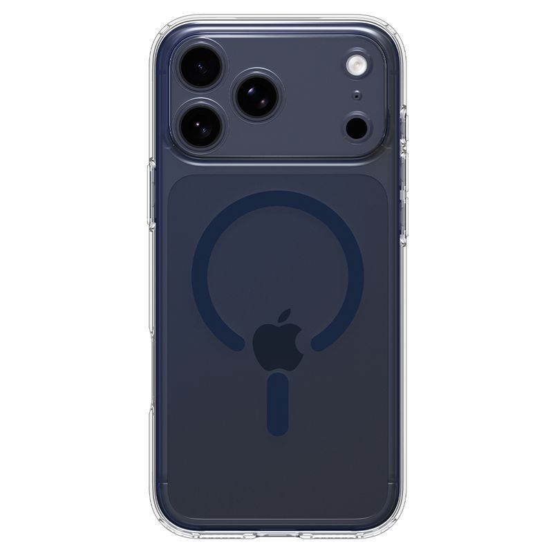 Spigen Ultra Hybrid MagSafe case for iPhone 17 Pro Clear Deep Blue
