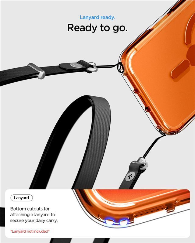 Spigen Ultra Hybrid MagSafe case for iPhone 17 Pro Clear Orange