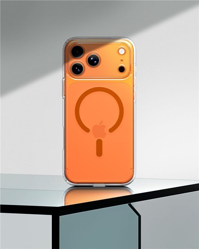 Spigen Ultra Hybrid MagSafe case for iPhone 17 Pro Clear Orange