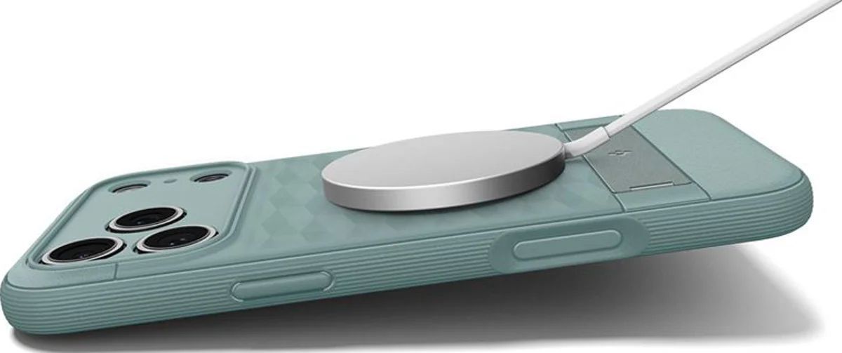 Spigen Parallax S MagSafe case for iPhone 17 Pro Max Sage Green