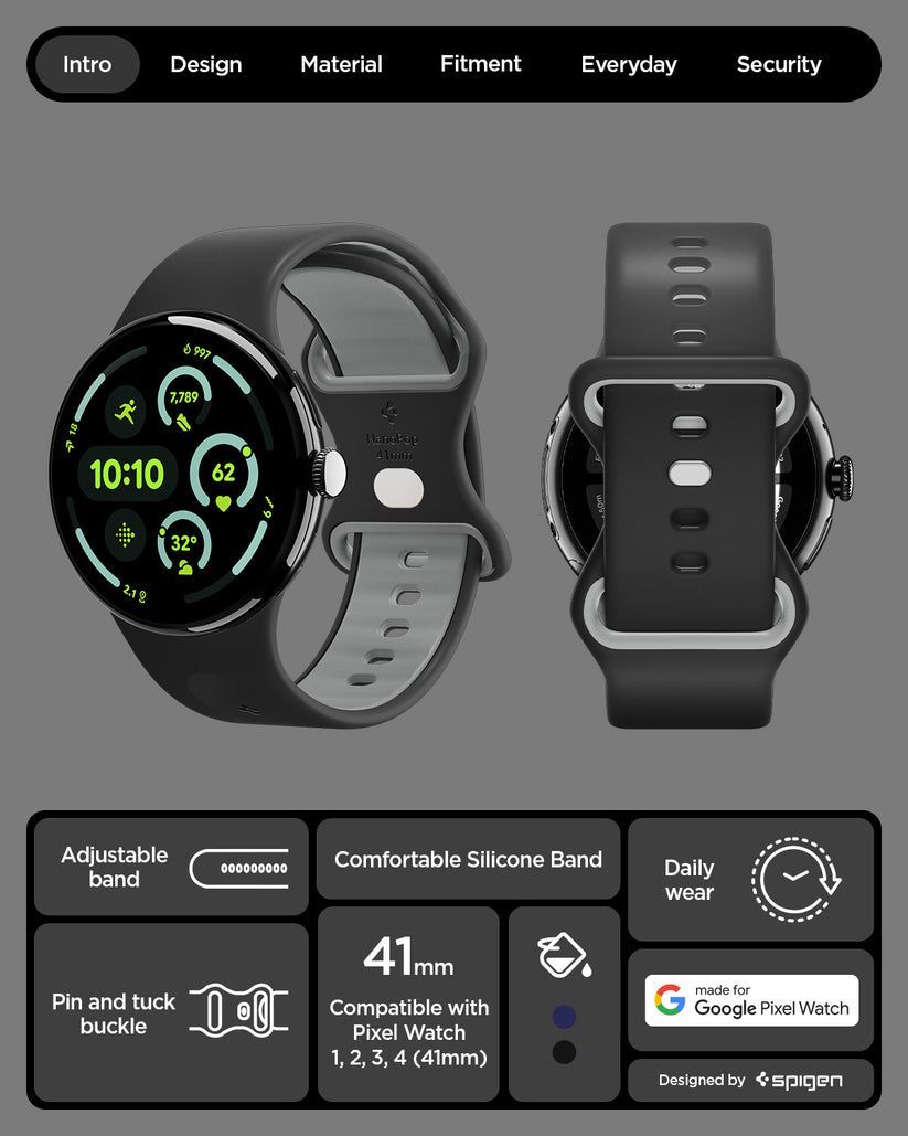 Spigen Nano Pop Band for Google Pixel Watch 4/3 45mm Black Sesame