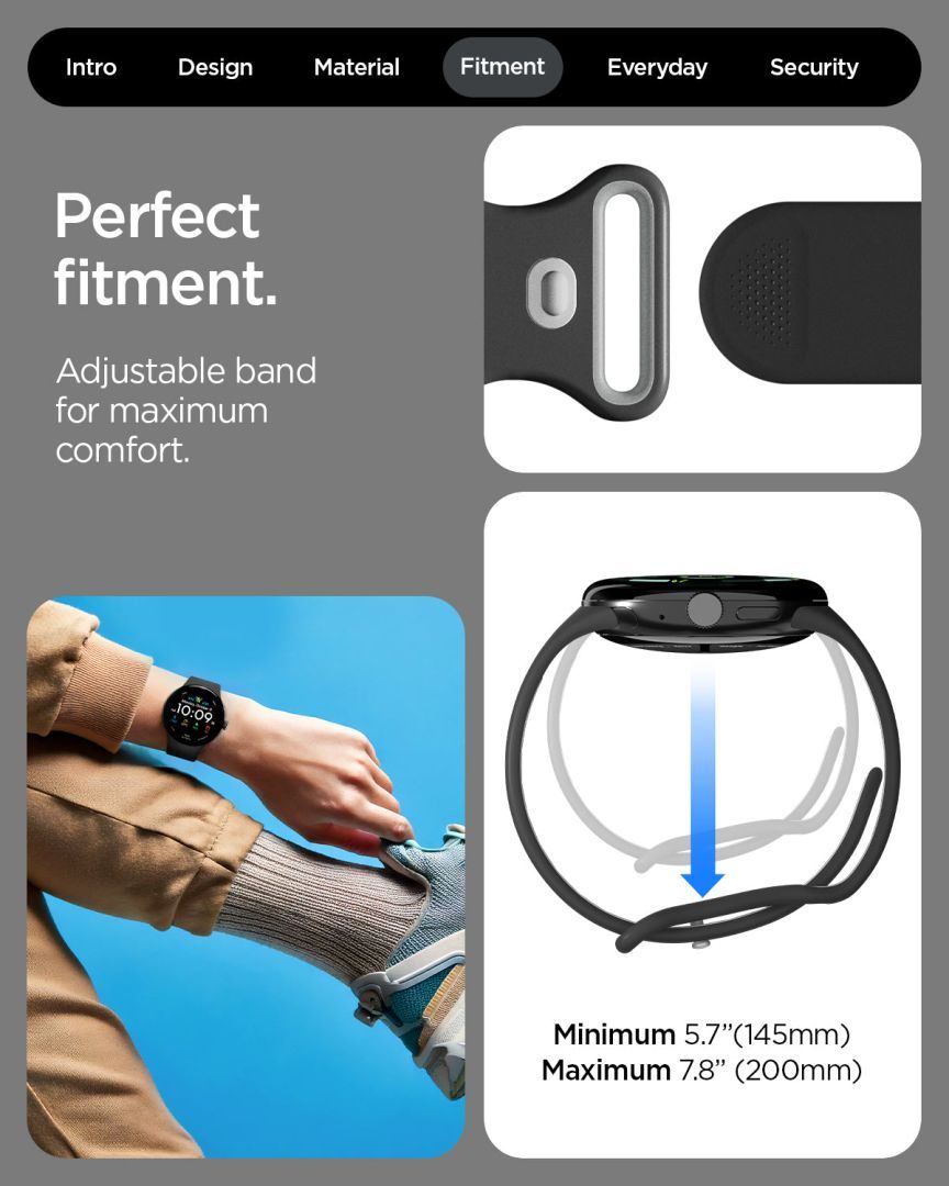 Spigen Nano Pop Band for Google Pixel Watch 4/3/2/1 41mm Black Sesame