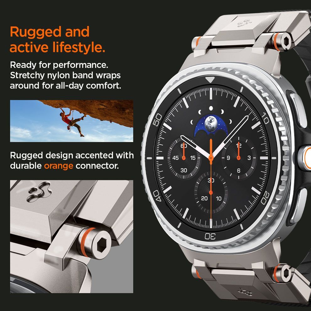 Spigen DuraPro Armor Band for Samsung Galaxy Watch 8 46mm/44mm/40mm Black