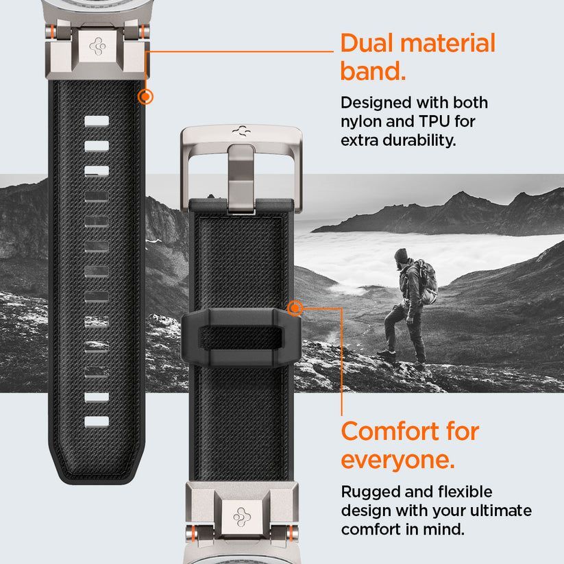 Spigen DuraPro Armor Band for Samsung Galaxy Watch 8 46mm/44mm/40mm Black