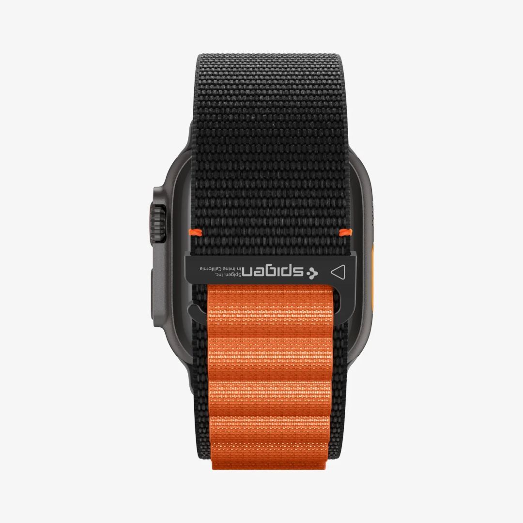 Spigen Fabric Band (hook) for Apple Watch 49mm/46mm/45mm/44mm Black Orange