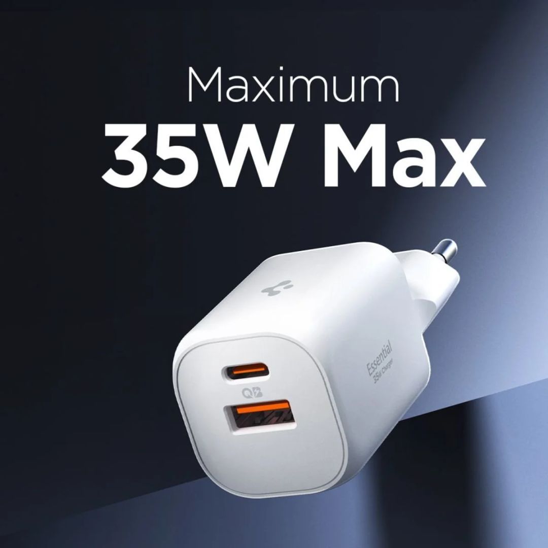 Spigen Essential 35W Wall Charger White Spigen Essential 35W Wall Charger White
