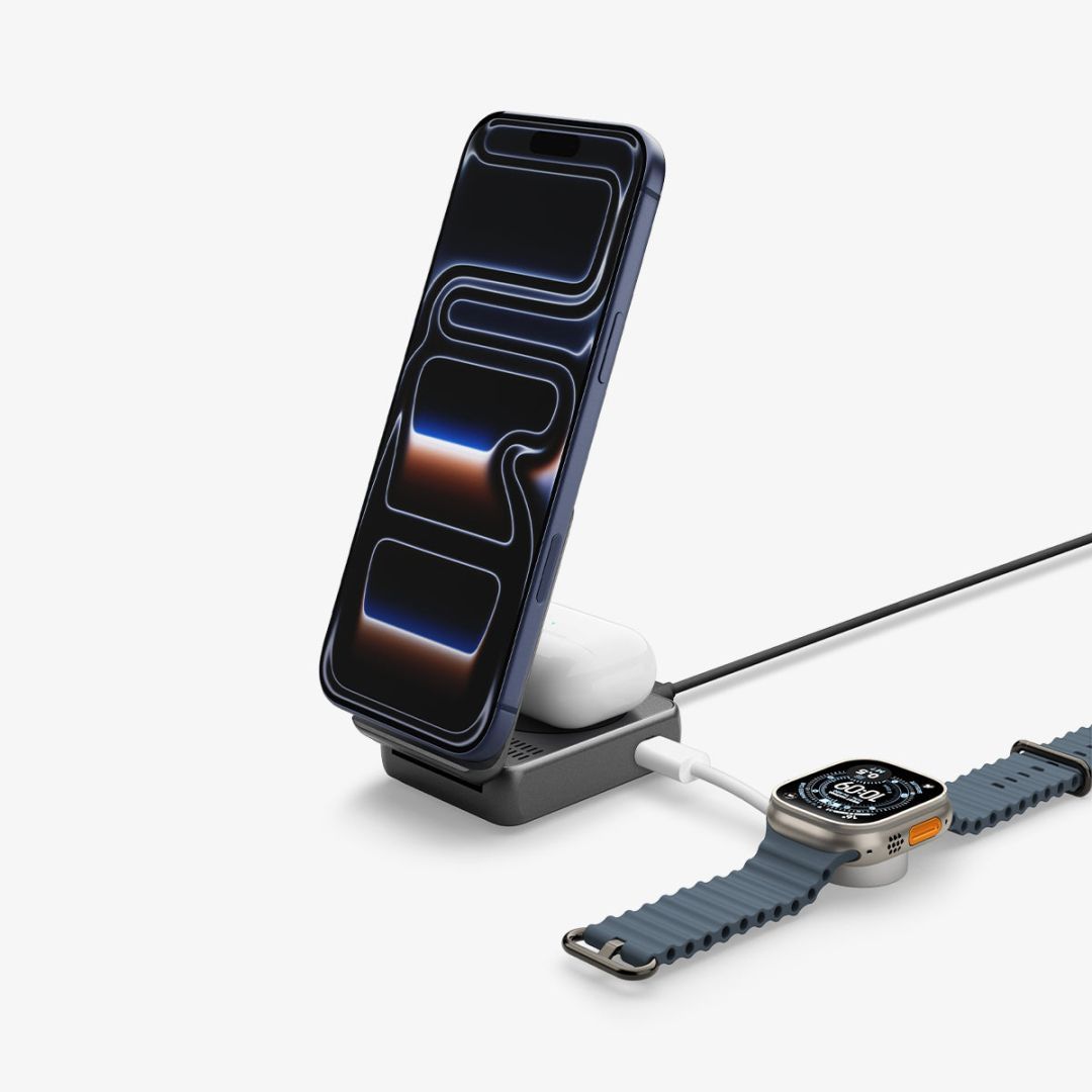 Spigen Essential MagSafe 2-in-1+C Wireless Charger Black