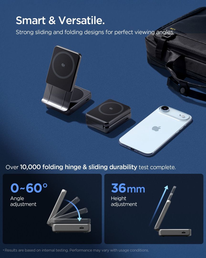 Spigen Essential MagSafe 2-in-1+C Wireless Charger Black