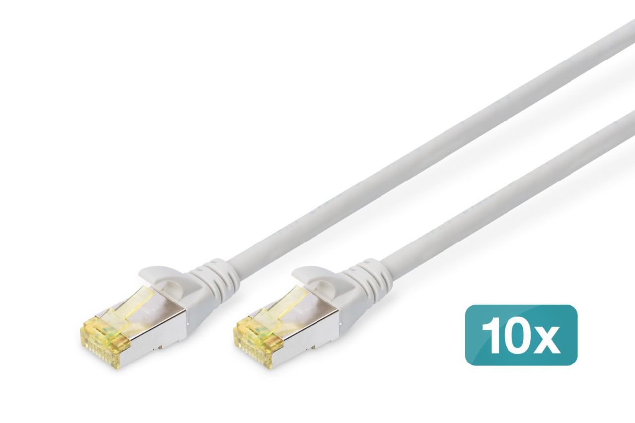 Digitus CAT6A S-FTP Patch Cable 5m Grey (10db) Digitus CAT6A S-FTP Patch Cable 5m Grey (10db)
