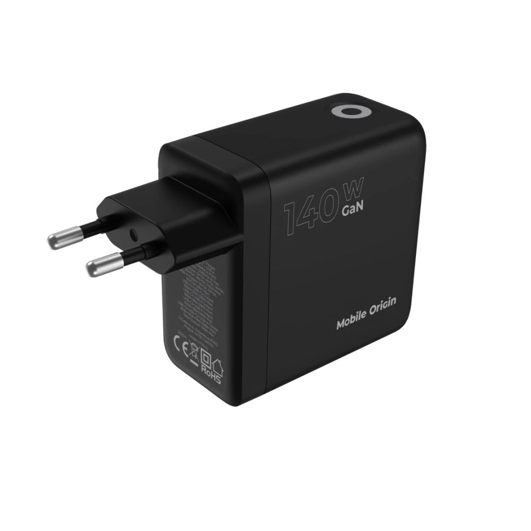 Mobile Origin 140W GaN Display Charger PW21 2x USB-C+USB-A Black