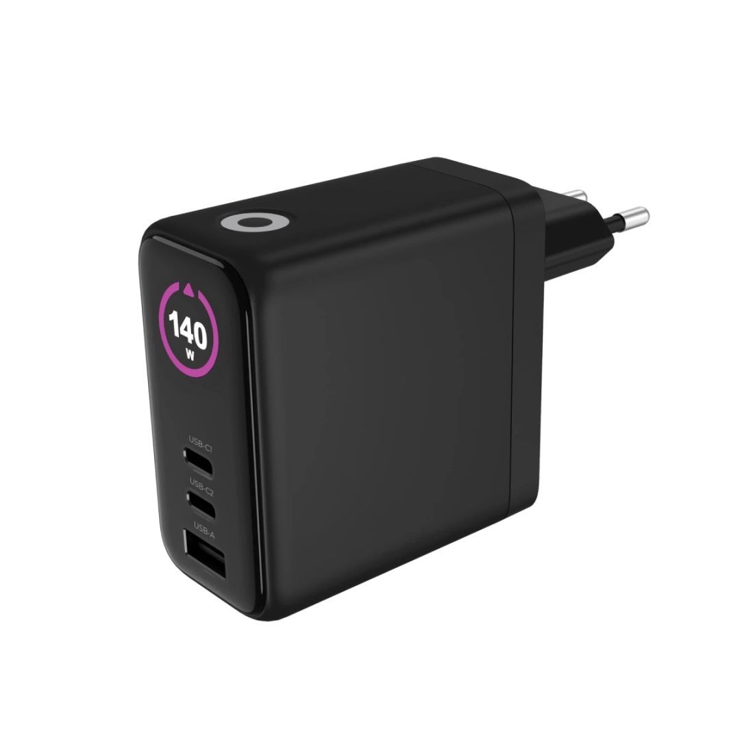 Mobile Origin 140W GaN Display Charger PW21 2x USB-C+USB-A Black