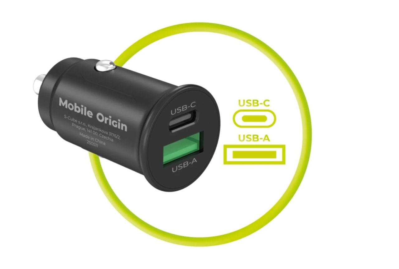 Mobile Origin 30W Super Car Charger CA19 - USB-C, USB-A Black