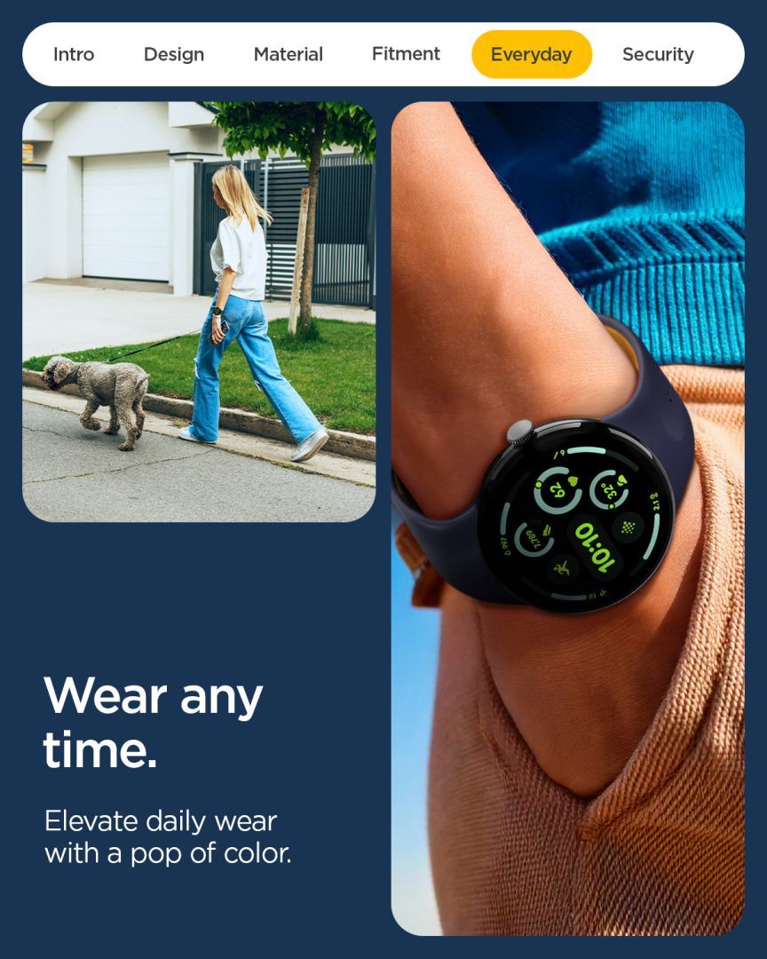 Spigen Nano Pop Band for Google Pixel Watch 4/3/2/1 41mm Blueberry Navy