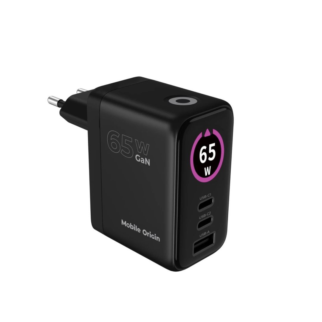 Mobile Origin 65W GaN Display Charger PW20 - 2x USB-C+USB-A