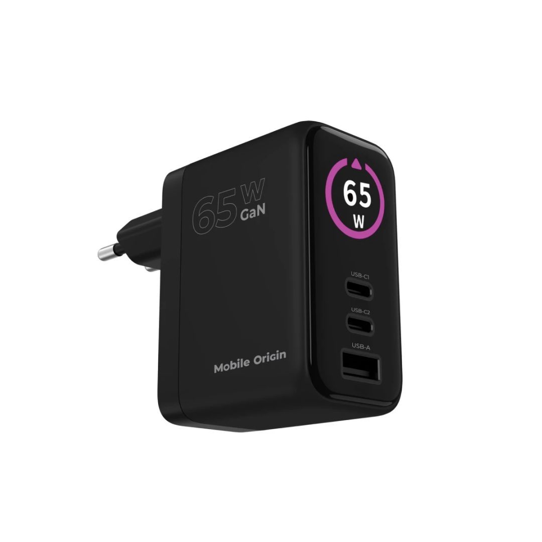 Mobile Origin 65W GaN Display Charger PW20 - 2x USB-C+USB-A