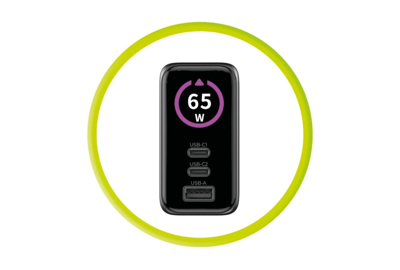 Mobile Origin 65W GaN Display Charger PW20 - 2x USB-C+USB-A