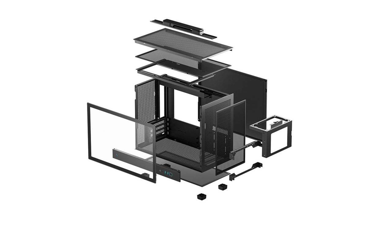 DeepCool CH160 Plus Tempered Glass Black