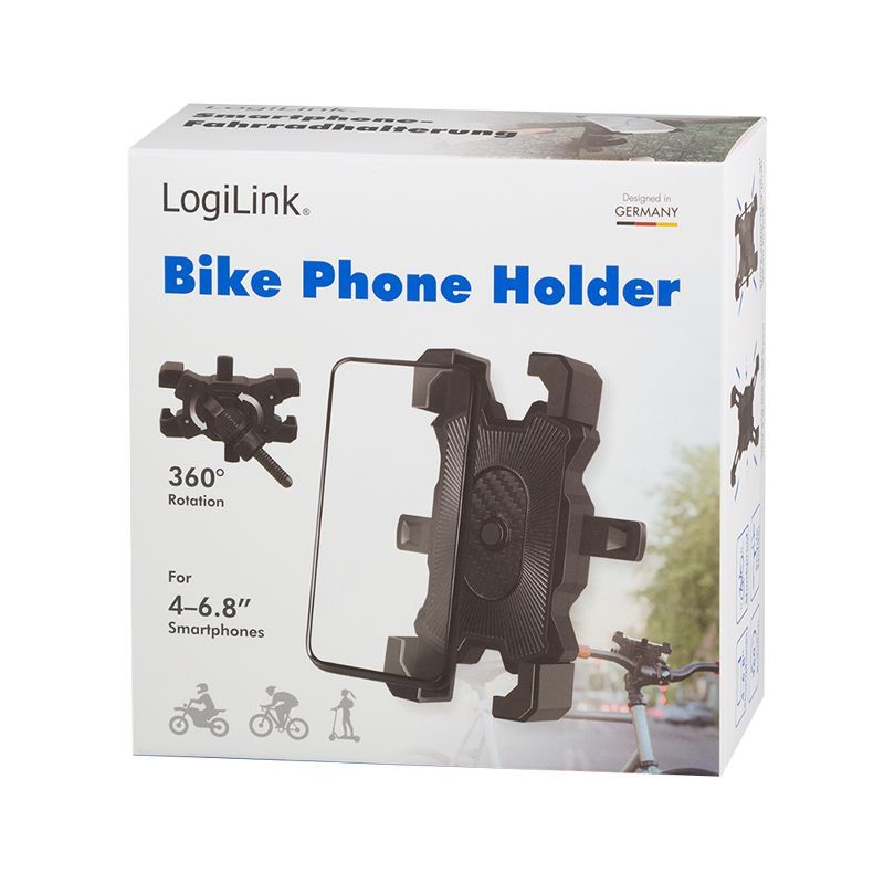 Logilink Smartphone bicycle holder with double lock Black
