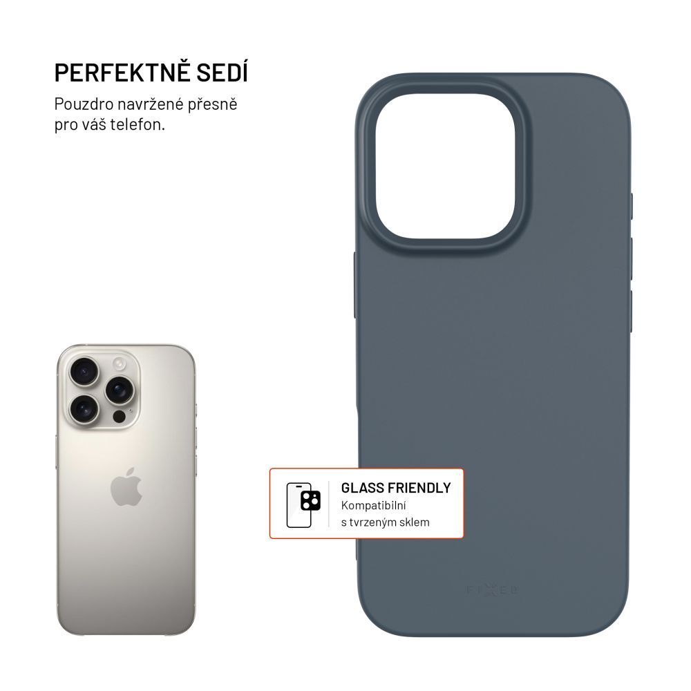 FIXED ujrahasznosított TPU tok Apple iPhone 16 Pro készülékhez, kék