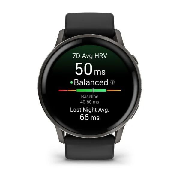 Garmin Venu 4 45mm Slate with Black Silicone Band