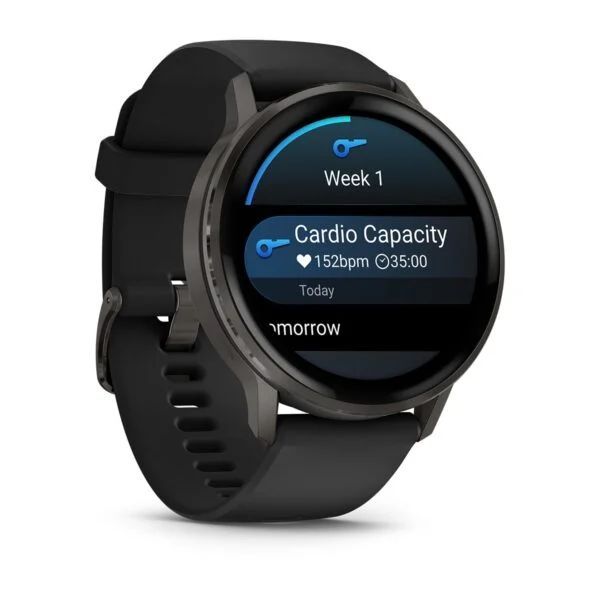Garmin Venu 4 45mm Slate with Black Silicone Band
