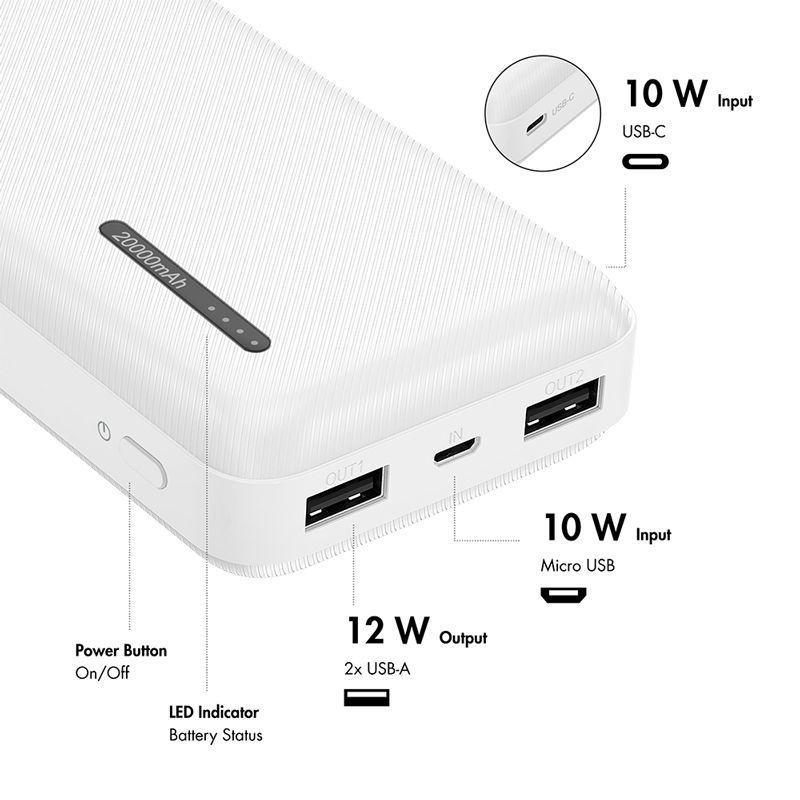 Logilink 20000 mAh PowerBank White