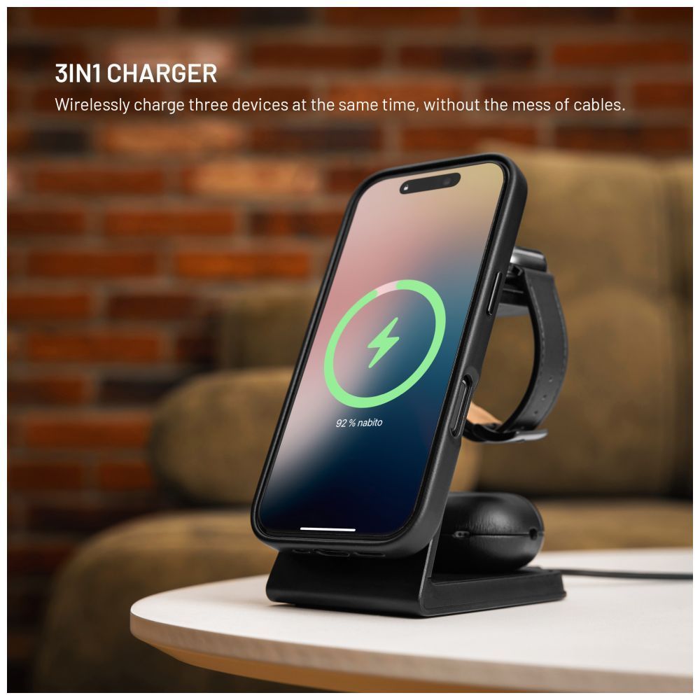 FIXED MagPowerstation vezeték nélküli töltő Alu 2, fekete FIXED MagPowerstation vezeték nélküli töltő Alu 2, fekete