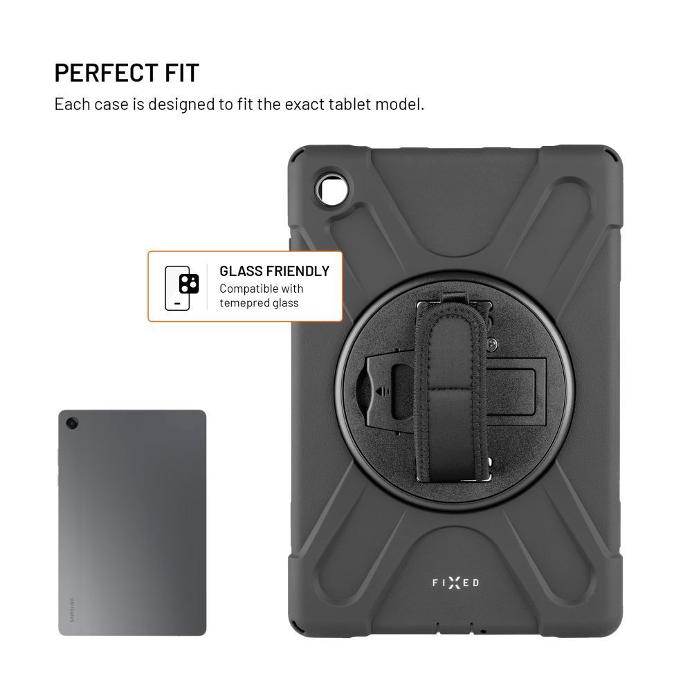 FIXED Strapabíró tablet tok Samsung Galaxy Tab A11+ készülékhez, fekete