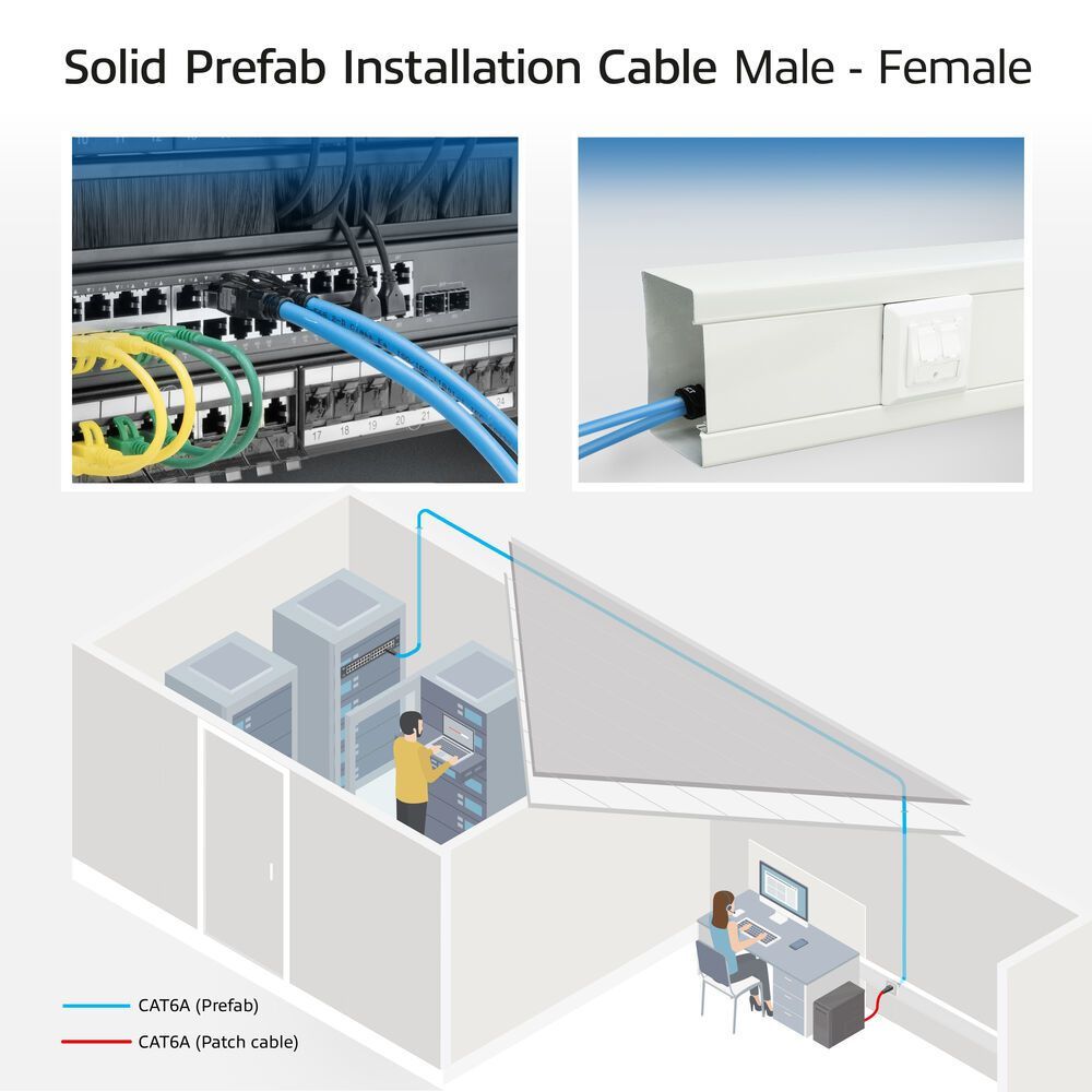 ACT CAT6A S-FTP Patch Cable 70m Blue