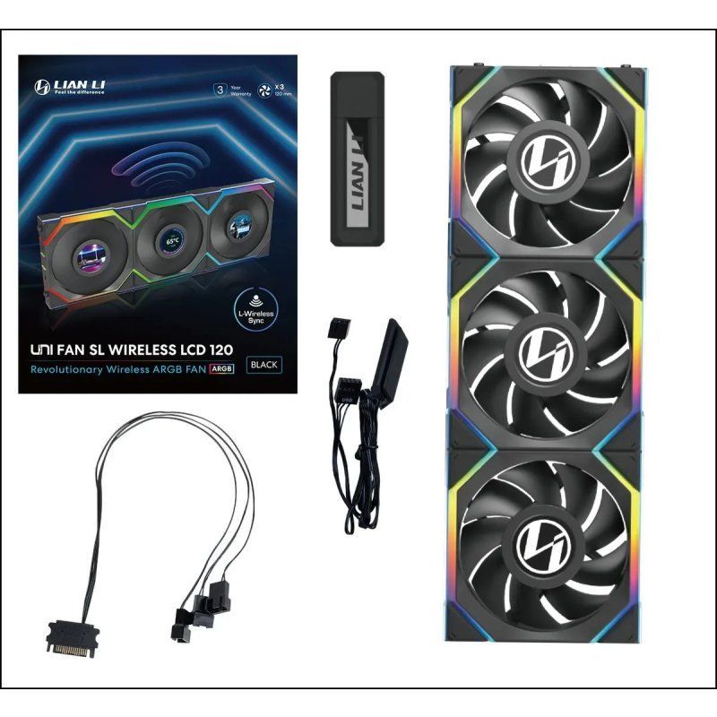 Lian Li UNI FAN SL Wireless LDC 120 Black (3-Pack)