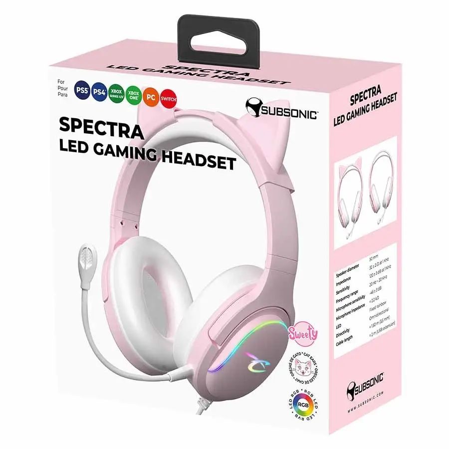 Subsonic Multi Spectra Gamer Headset Pink