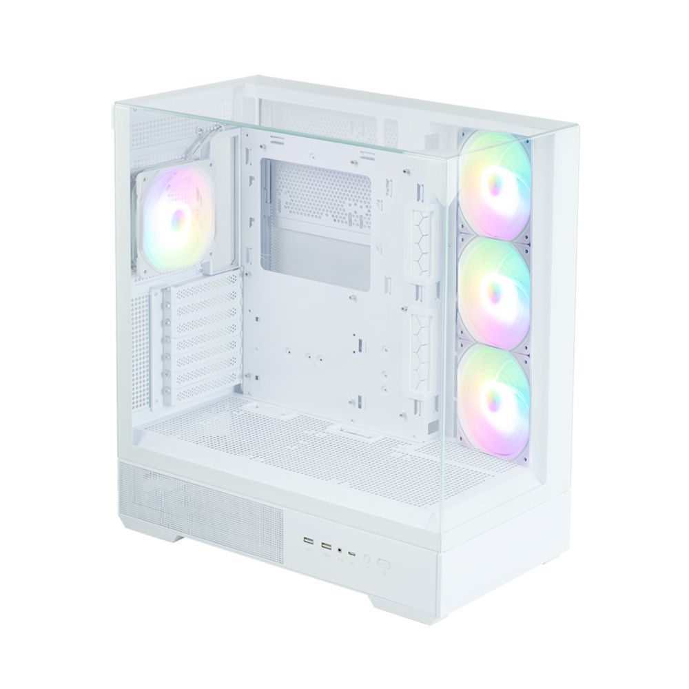 Zalman P40 Prism Plus RGB Tempered Glass White