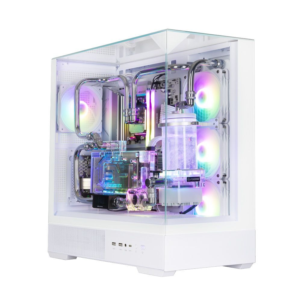 Zalman P40 Prism Plus RGB Tempered Glass White