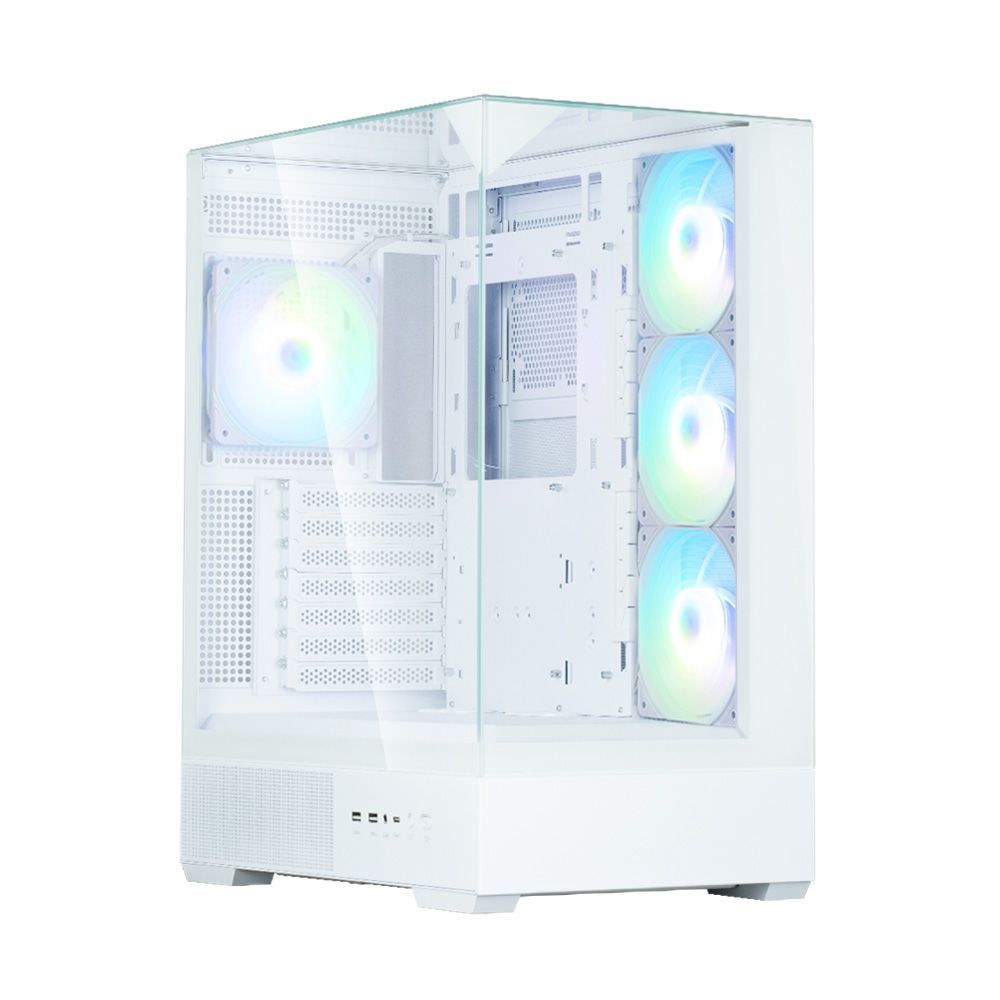 Zalman P40 Prism Plus RGB Tempered Glass White