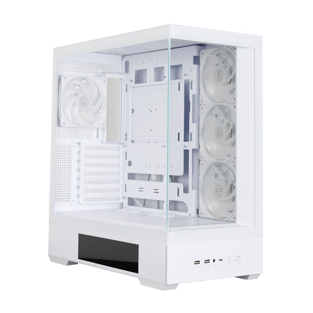 Zalman P40 DS RGB Tempered Glass White