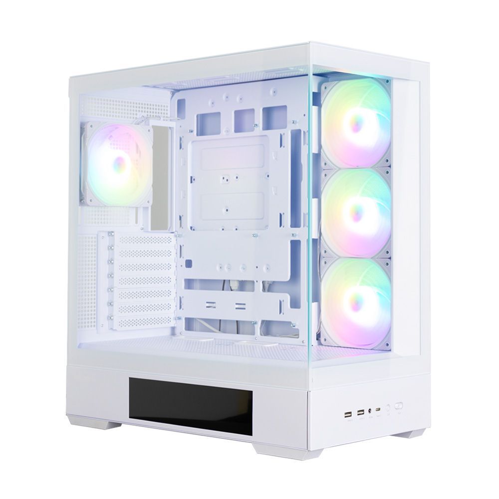 Zalman P40 DS RGB Tempered Glass White