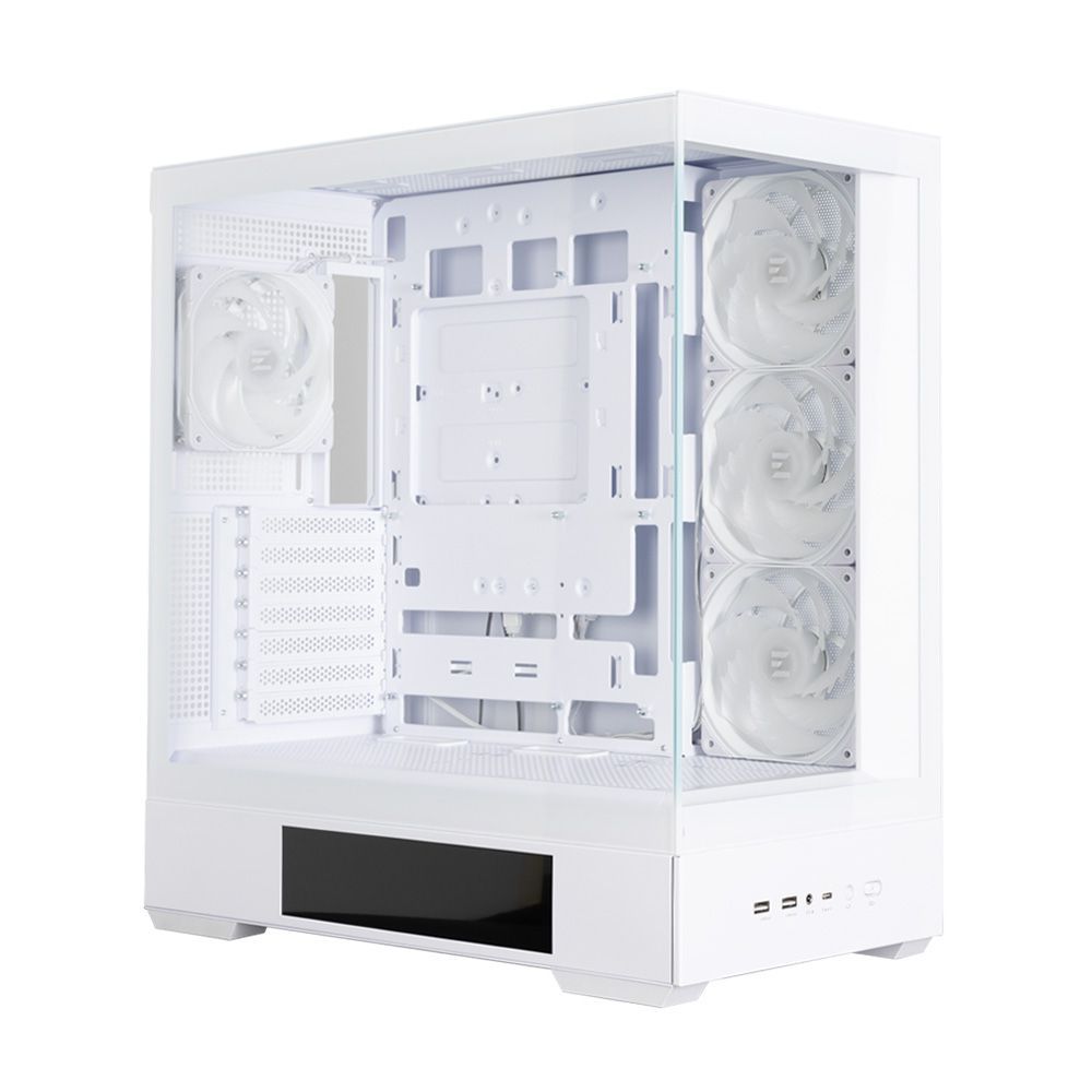 Zalman P40 DS RGB Tempered Glass White