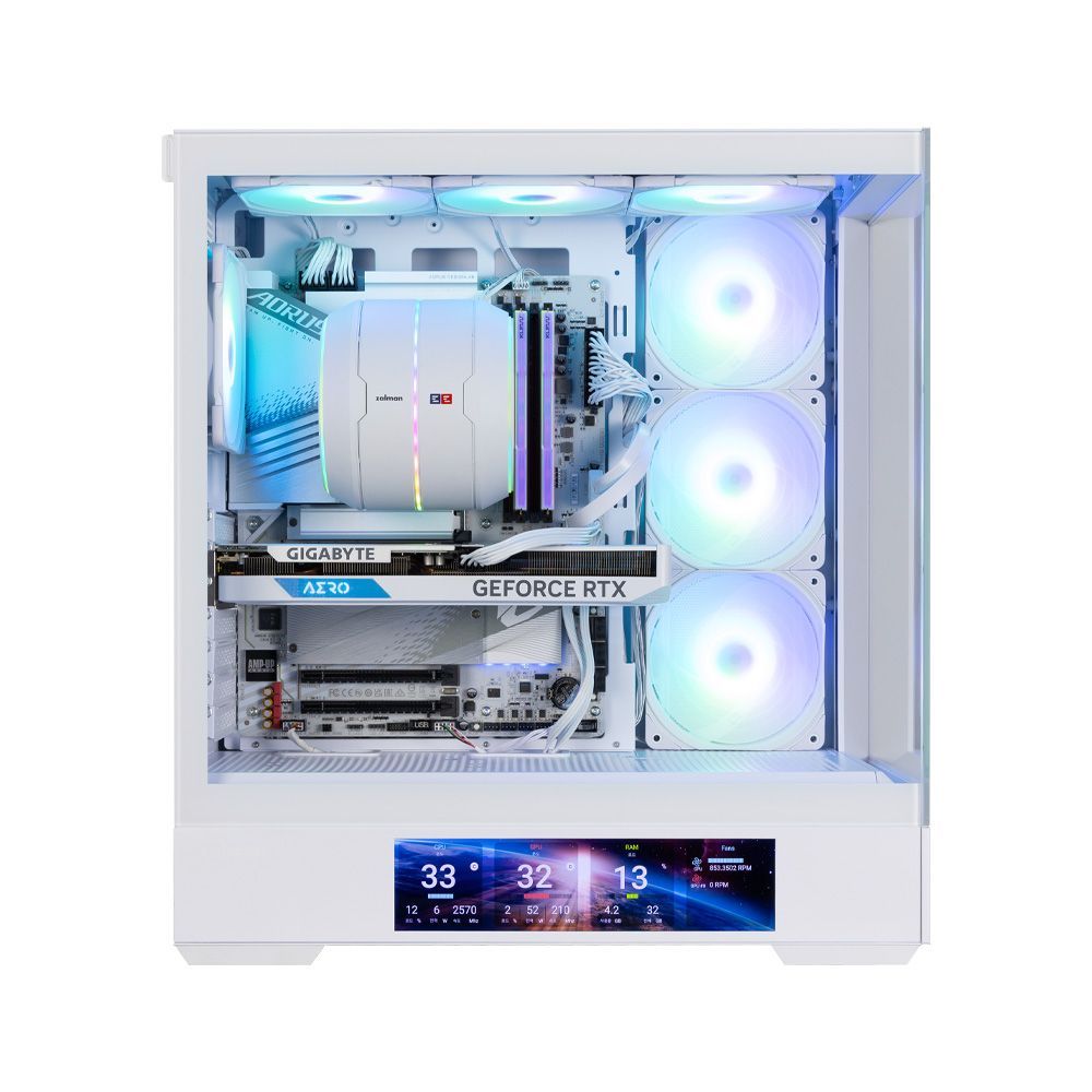 Zalman P40 DS RGB Tempered Glass White