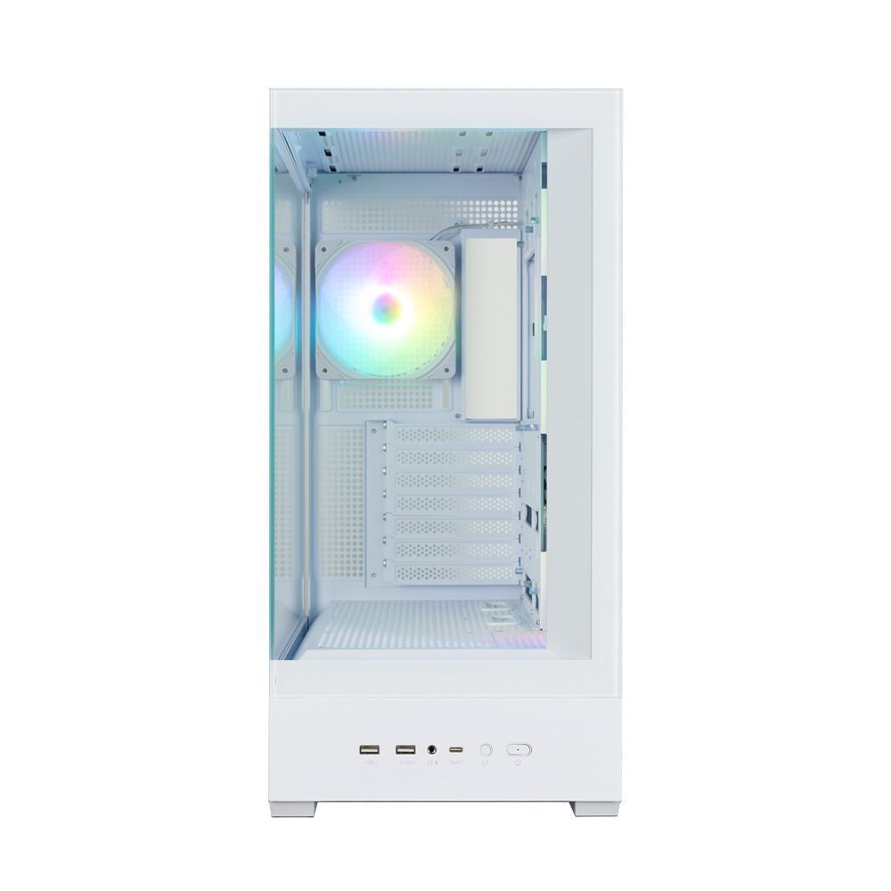 Zalman P40 DS RGB Tempered Glass White
