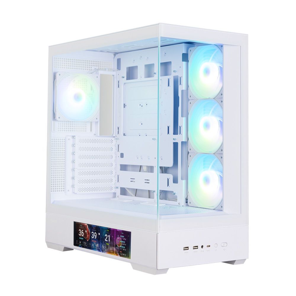 Zalman P40 DS RGB Tempered Glass White