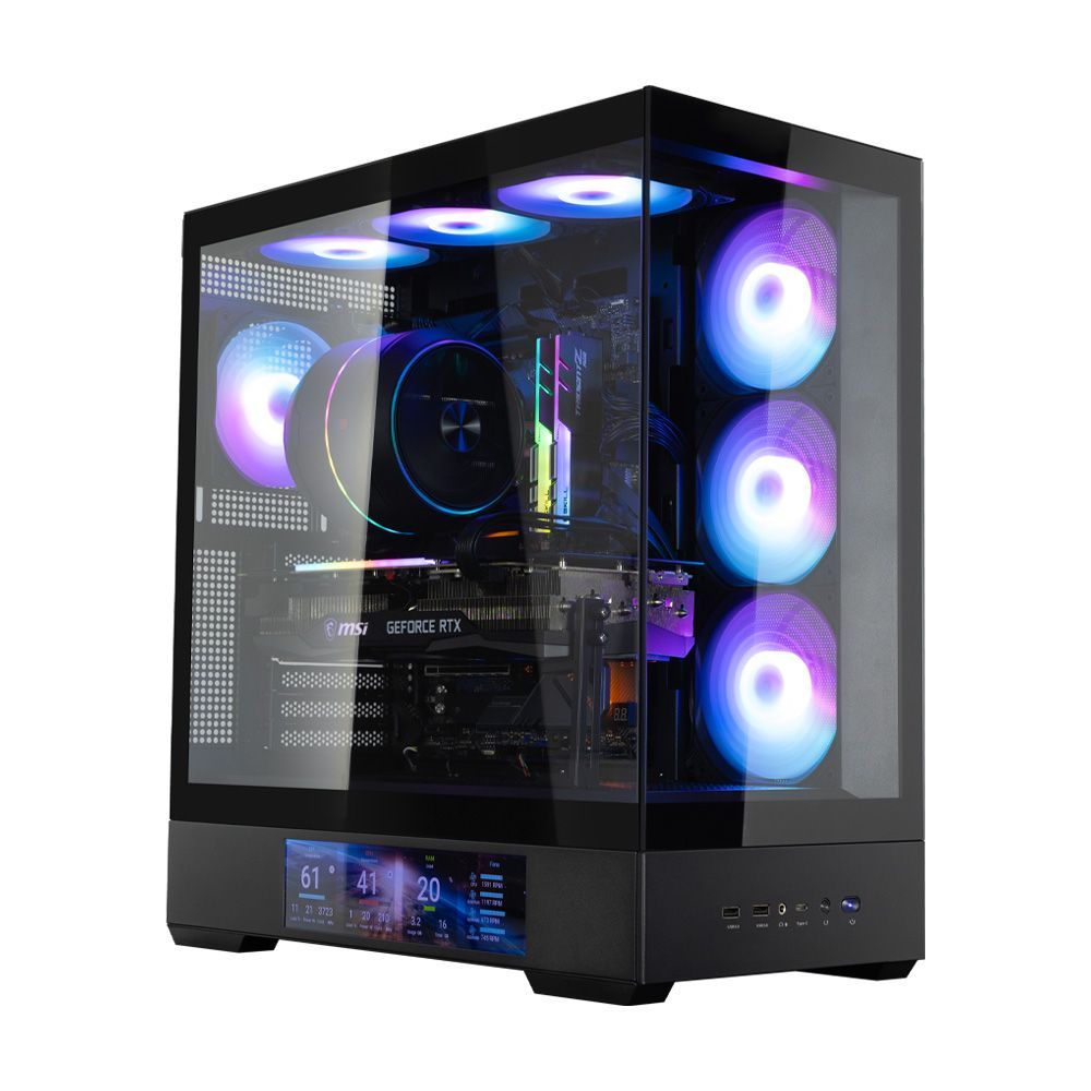 Zalman P40 DS RGB Tempered Glass Black
