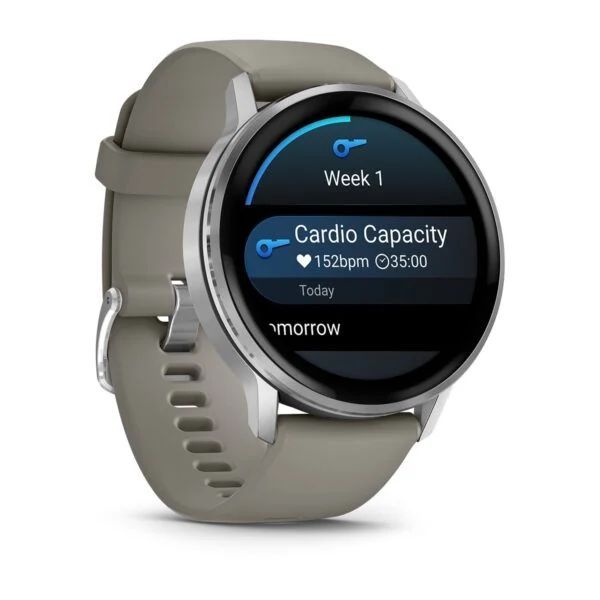 Garmin Venu 4 45mm Silver with Silver Gray Silicone Band