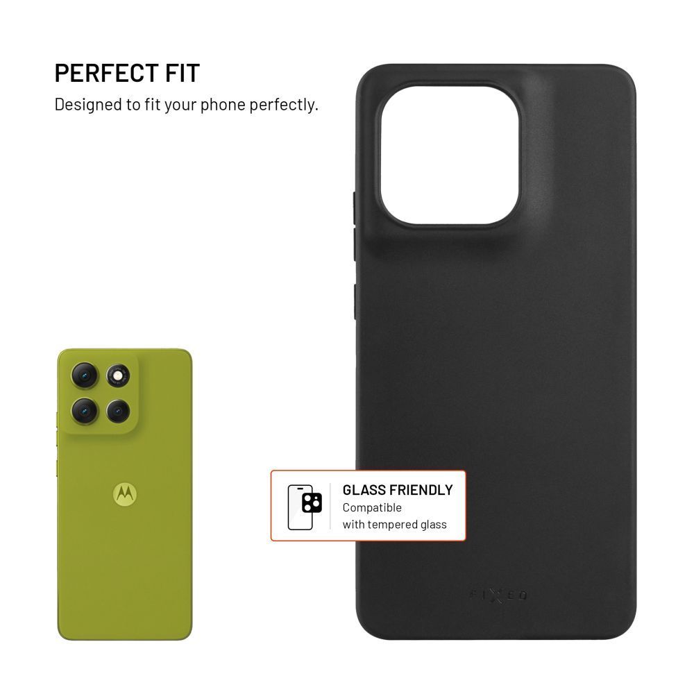 FIXED gumírozott hátlap Motorola Moto G86 5G/Power készülékhez, fekete