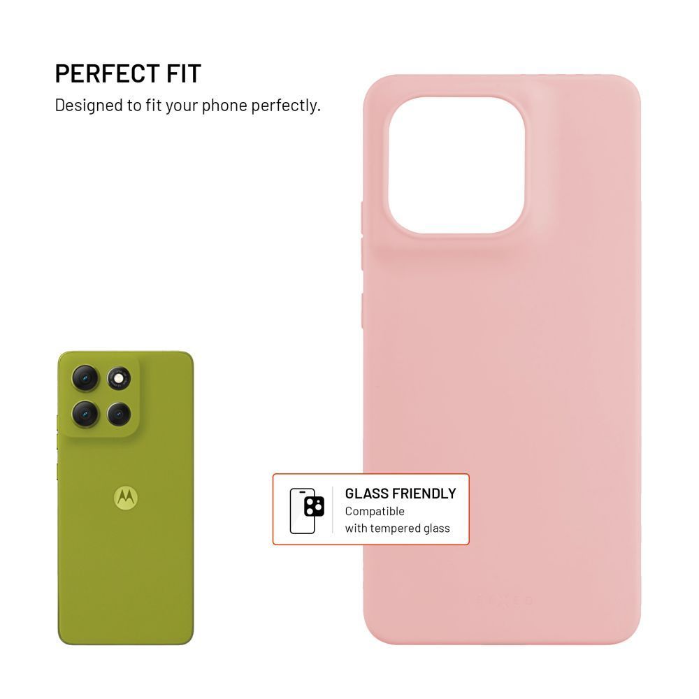 FIXED gumírozott hátlap Motorola Moto G86 5G/Power készülékhez, rózsaszín