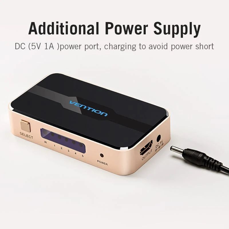Vention 5 In 1 Out HDMI Switcher Black
