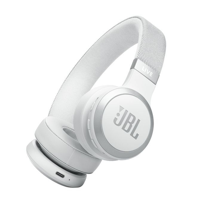 JBL Live 670NC Bluetooth Over-Ear Noise-Cancelling Headset White