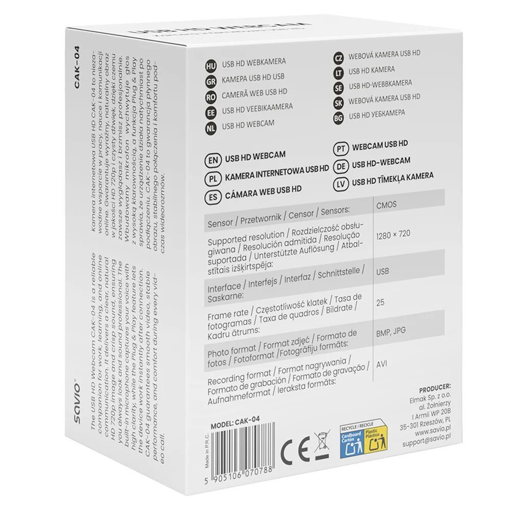 Savio CAK-04 Webkamera Black Savio CAK-04 Webkamera Black