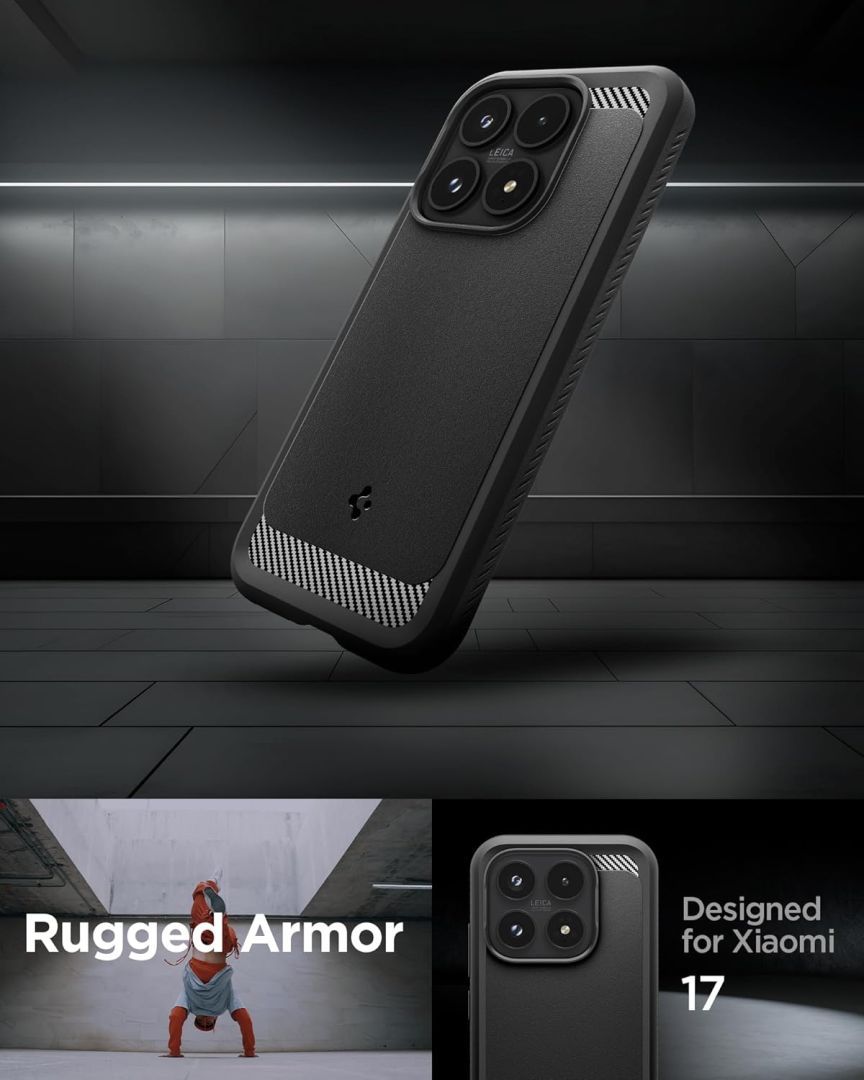 Spigen Rugged Armor case for Xiaomi 17 Matte Black