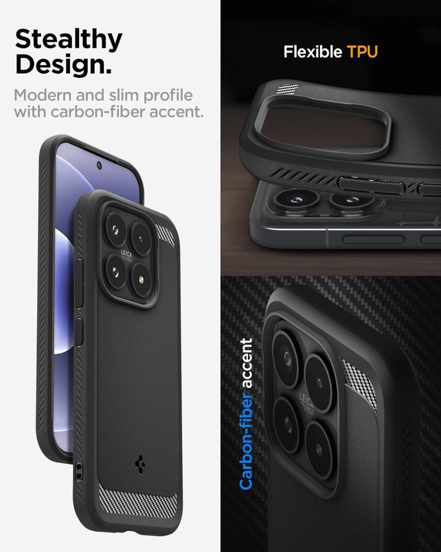 Spigen Rugged Armor case for Xiaomi 17 Matte Black
